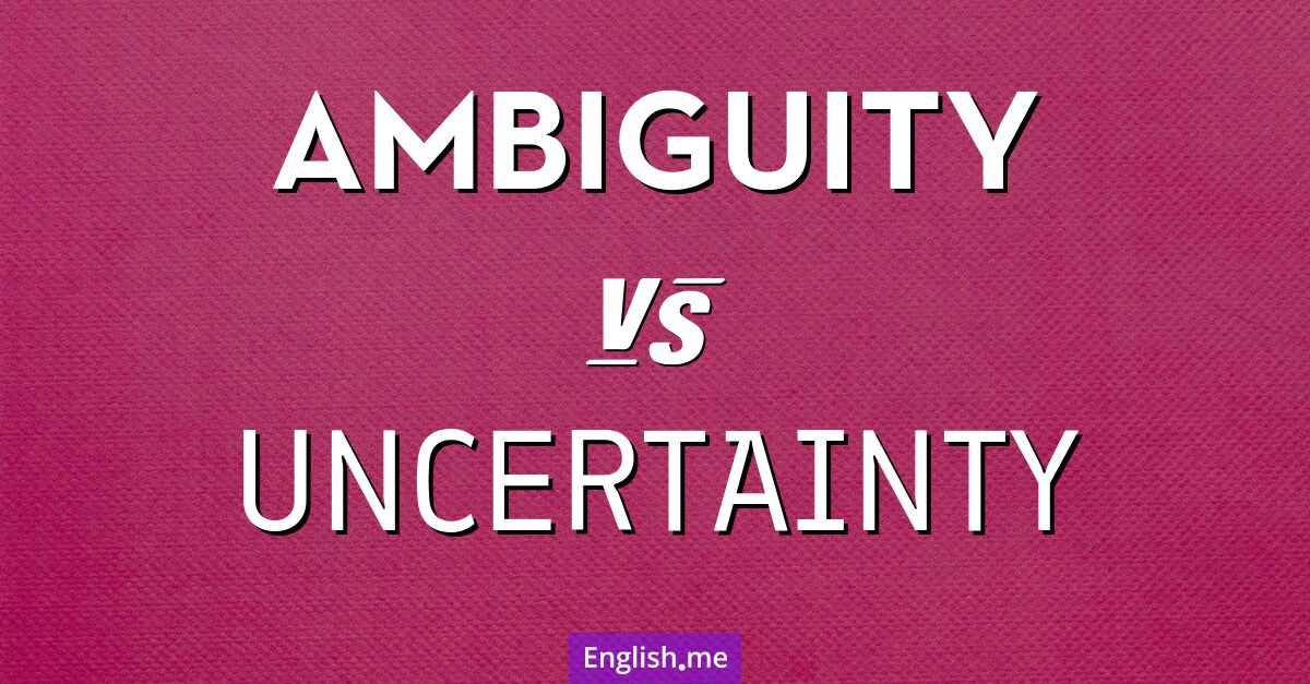 "Ambiguity" vs. "uncertainty": understanding the nuances