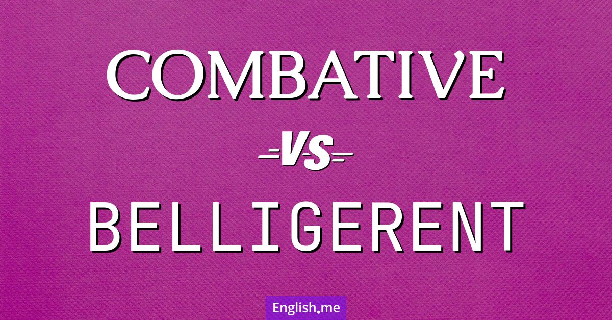 Combative and belligerent. What's the difference?