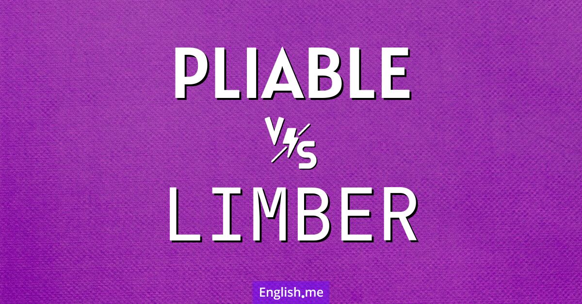 Pliable and limber. What's the difference?