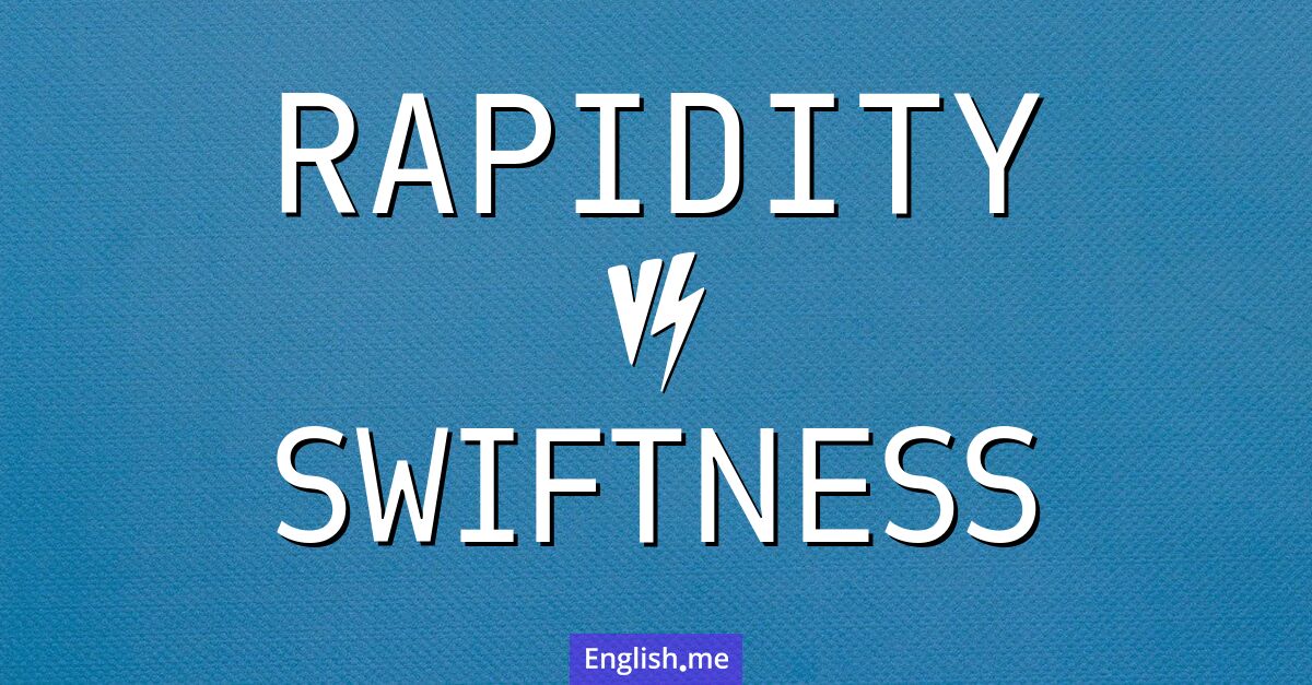 "Rapidity" vs. "swiftness": a quick comparison