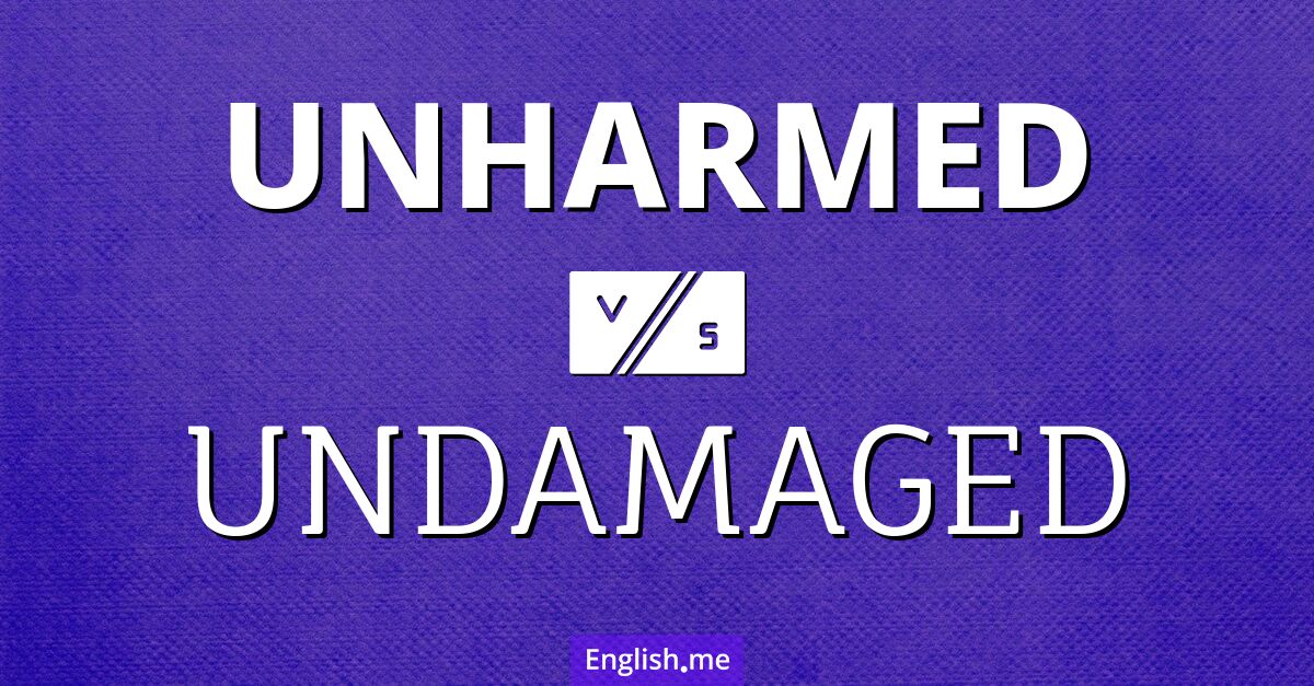 Unscathed semantics: exploring "unharmed" vs. "undamaged"