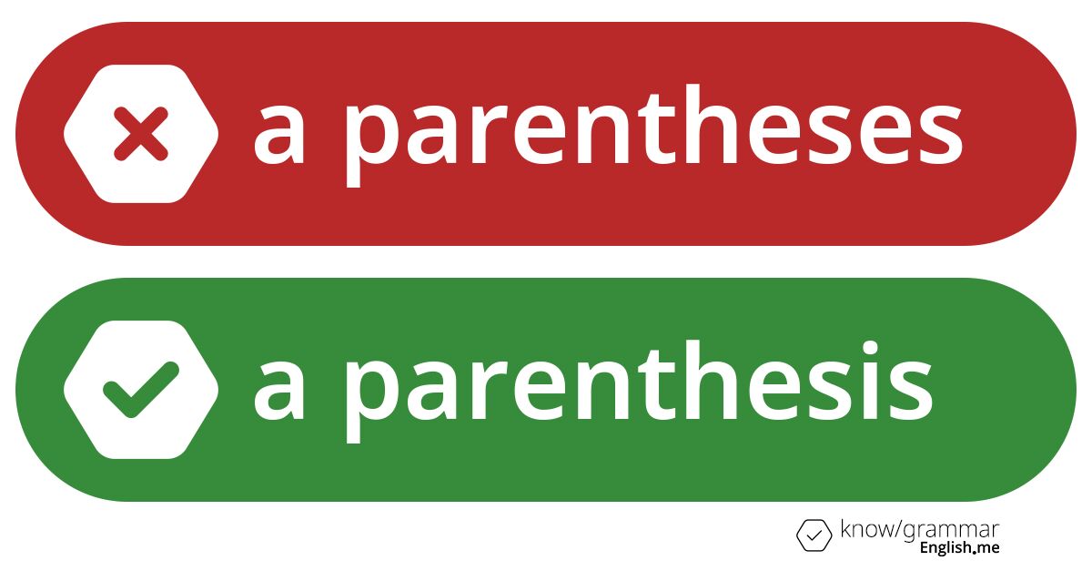 A parentheses or a parenthesis. What's correct?