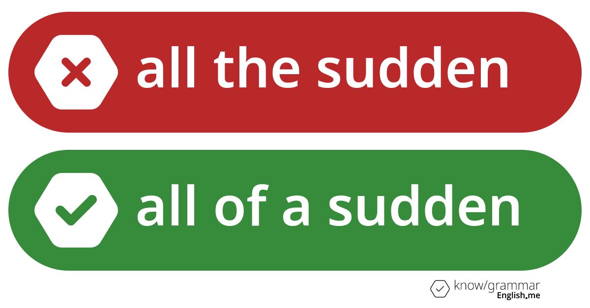 The sudden truth about "all the sudden"