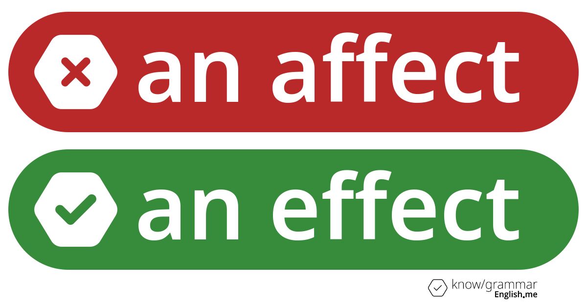 An affect or an effect. What's correct?