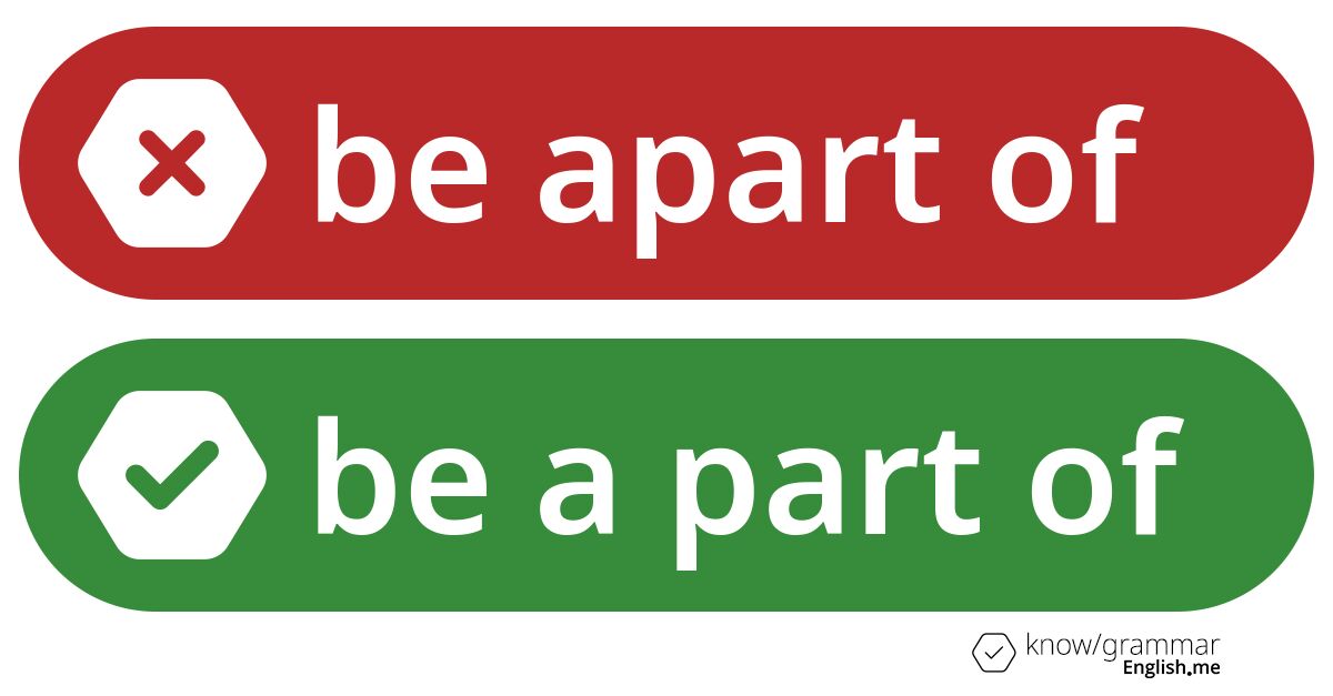 Why "be apart of" keeps you aside: understanding this common grammatical error