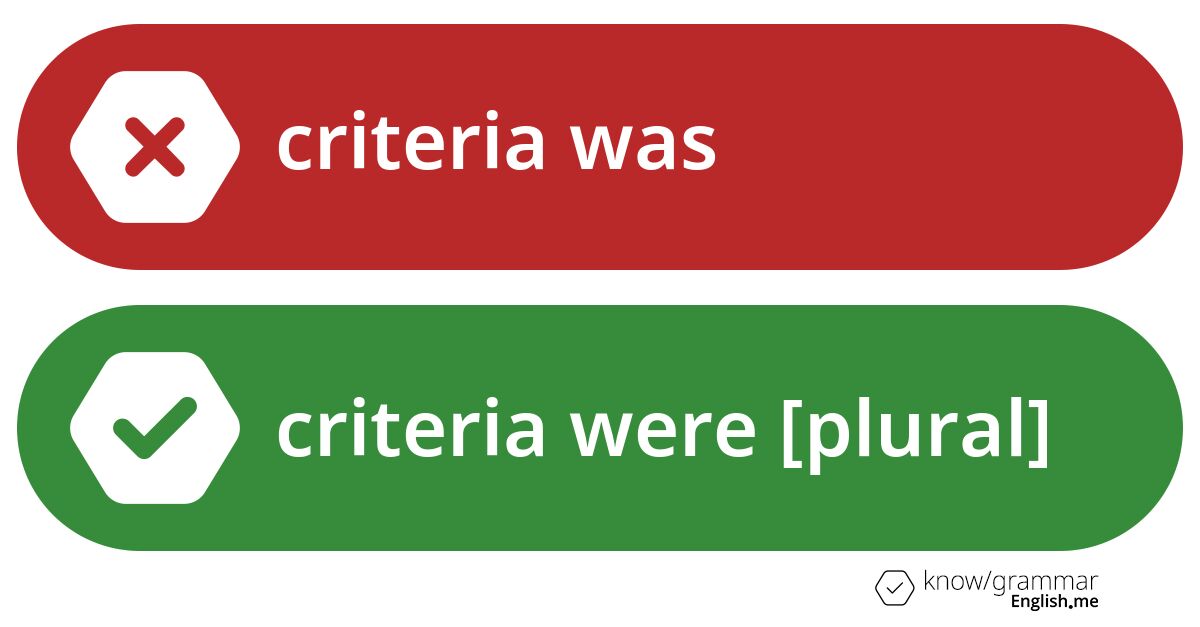 The singular mistake: understanding why "criteria was" is incorrect