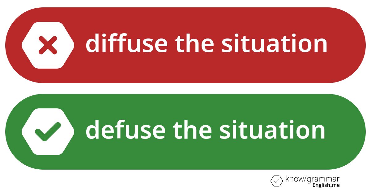 Diffuse the situation or defuse the situation. What's correct?