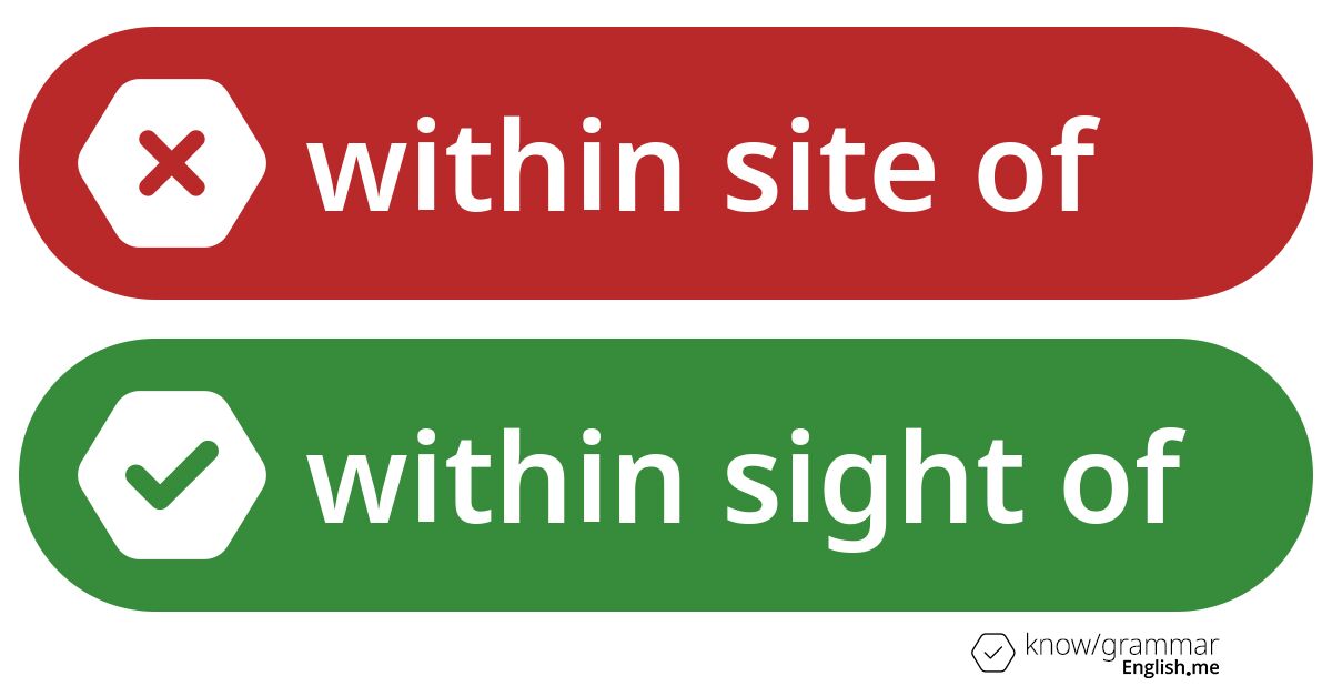 Within site of or within sight of. What's correct?