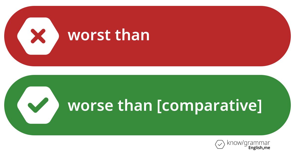 Worst than or worse than [comparative]. What's correct?