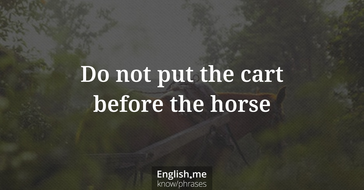 Do not put the cart before the horse