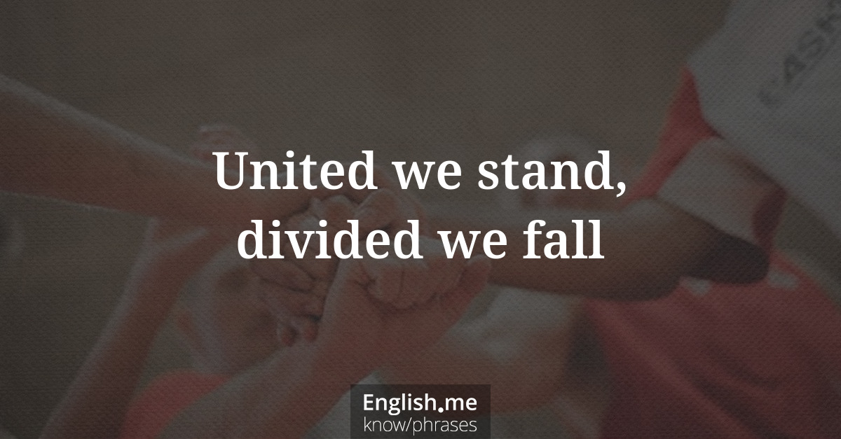 United we stand, divided we fall